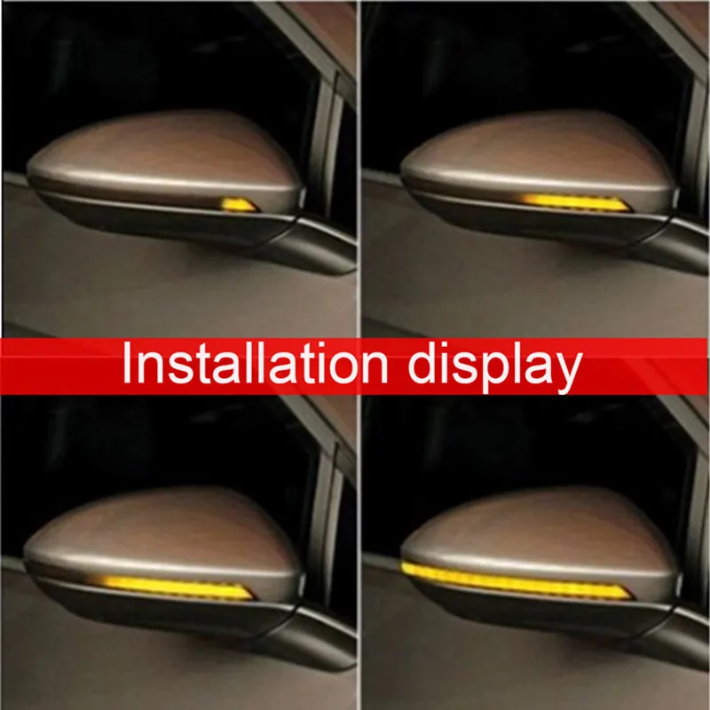 2pcs 15/18/28cm Car Rear Mirrors Flexible Flowing Turn Signal Light Strip Amber 12V Rear View Dynamic Turn Signal Car Led Light