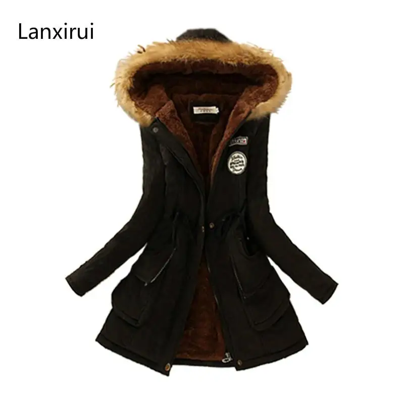 

Winter Women Coat Women 'S Parka Casual Outwear Military Hooded Fur Coat Down Jackets Winter Coat For Female Cc001