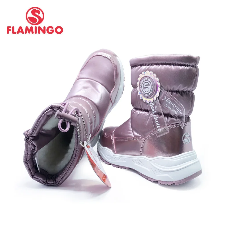 FLAMINGO Winter Wool Keep Warm Shoes Anti-slip Children High Quality Snow Boots for Girl Size 26-32 Free Shipping 202D-F1-2066