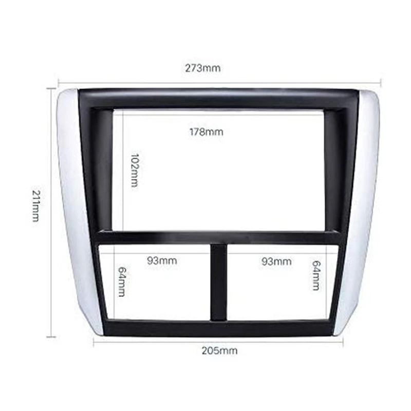 Double Din Car Radio Fascia for Subaru Forester 2008-2012 Impreza 2007-2012 Radio Stereo Dash Installation Trim Kit Frame Bezel