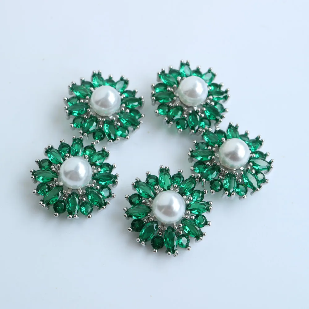 5pc Luxury Crystal Buttons Rhinestone Cubic Zirconia Button for Clothes Decorative CZ Sewing Cashmere Knit Cardigan