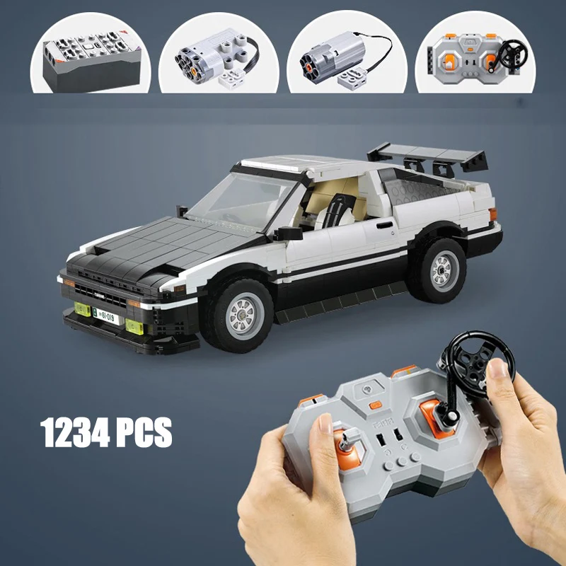 Technical Building Block 1:12 Scale Initial D Ae86 Trueno Racing Model Radio 2.4ghz Remote Control Vehicle Brick Toy Rc Car