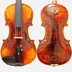 NAOMI 4/4 Full Size Stradivarius Violin Vintage Baroque Violin Handmade TOP Spruce Back Flamed Maple Concert Level Fiddle