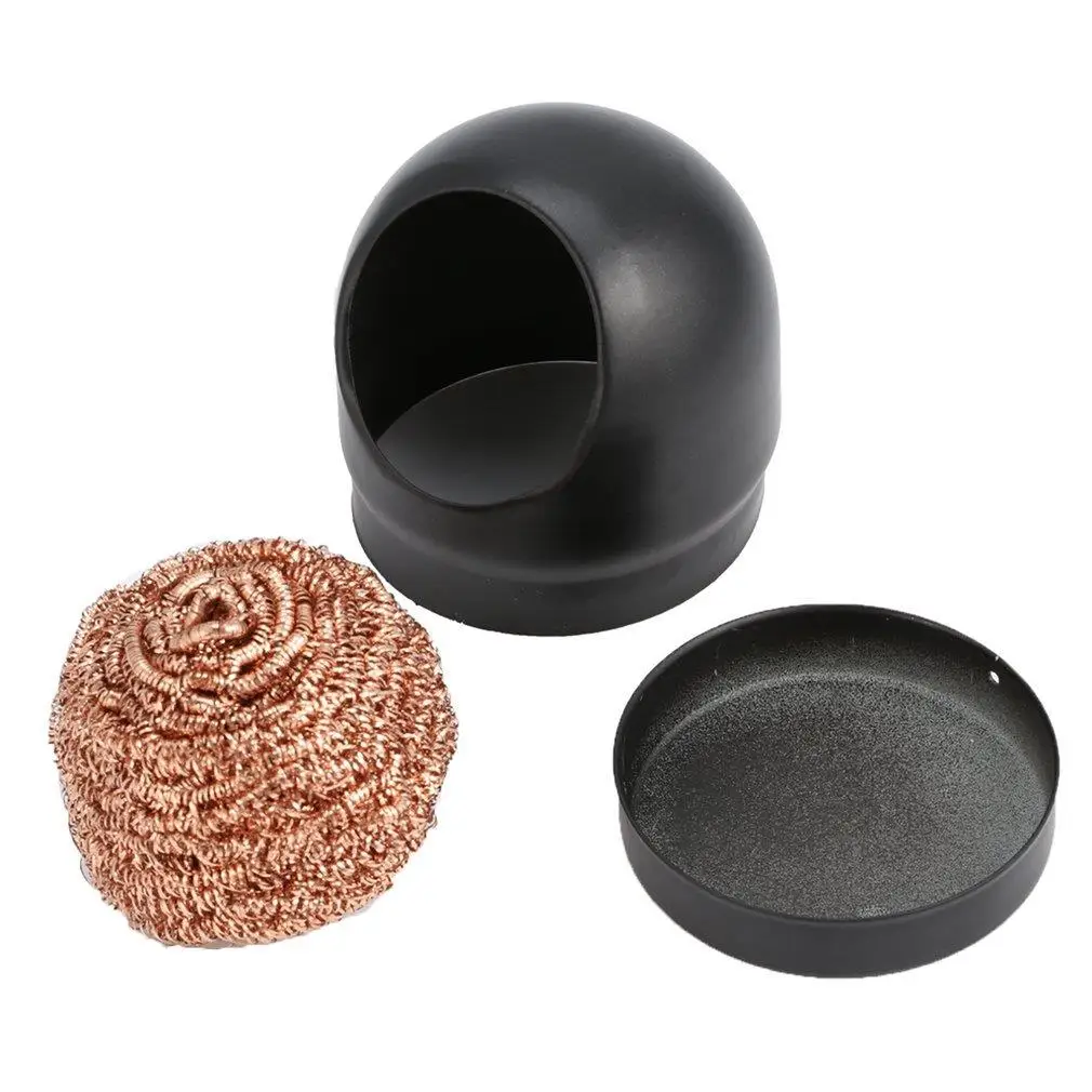 Kawat Logam dengan Set Penyangga Pengelasan Pematrian Solder Ujung Besi Dross Pembersih Membersihkan Bola Baja Mesh Filter Tin Penghilang