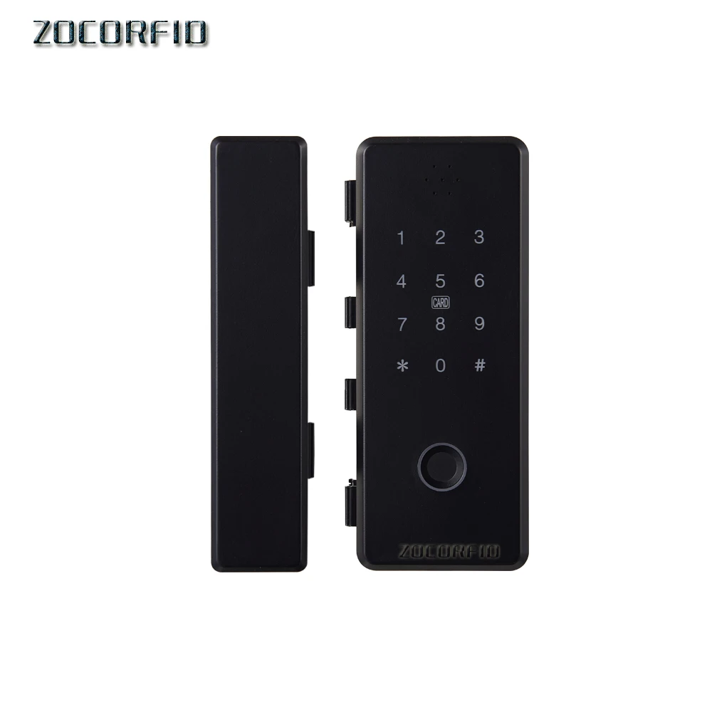 

Smart Fingerprint Biometrics EM Card Password Number Code Lock For Home Office Frameless Frame Glass Push Sliding Door