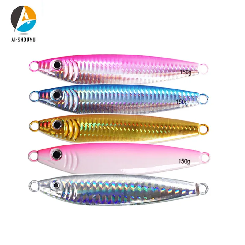 AI-SHOUYU NEW Metal Fishing Lure 40g 60g 80g Slow Jigging 'S' Shaped Lure Hard Fishing JiggingTackle Ocean Trolling Metal Lure