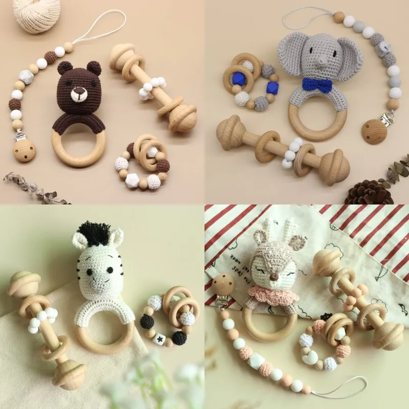 

Детский Прорезыватель для зубов, держатель для пустышки, зажим для пустышки, браслеты для прорезывания зубов, милая цепочка для младенцев, погремушка-грызунок, 1 комплект