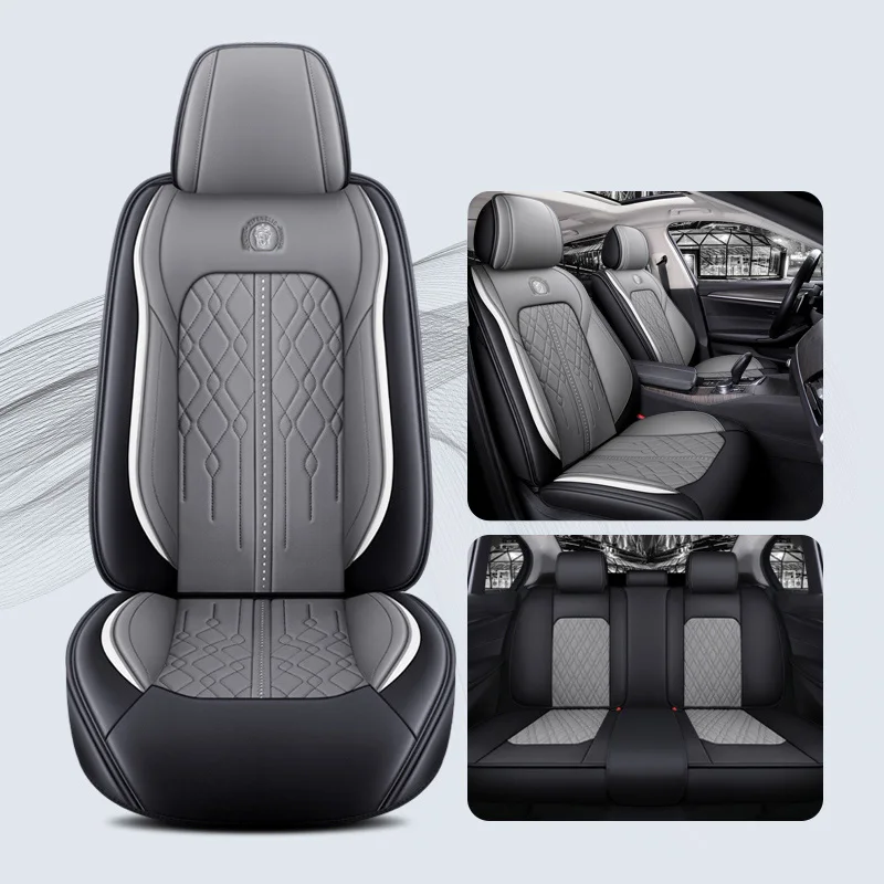 Car Seat Cover Front/Rear Vehicle Cushion Not Moves Universal Pu Leather Black/Red Non-Slide For Peugeot 508 X6 X45