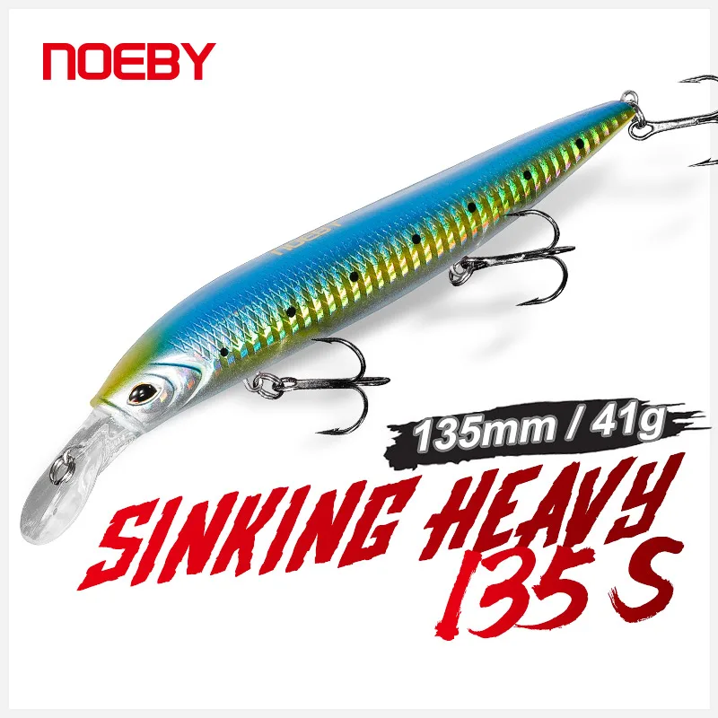 Noeby Sinking Minnow Bait 135mm 41g Long Cating Fishing Lure Pesca Artificial Bait Leurre Peche Ocean Fishing Wobbler Bass Lure