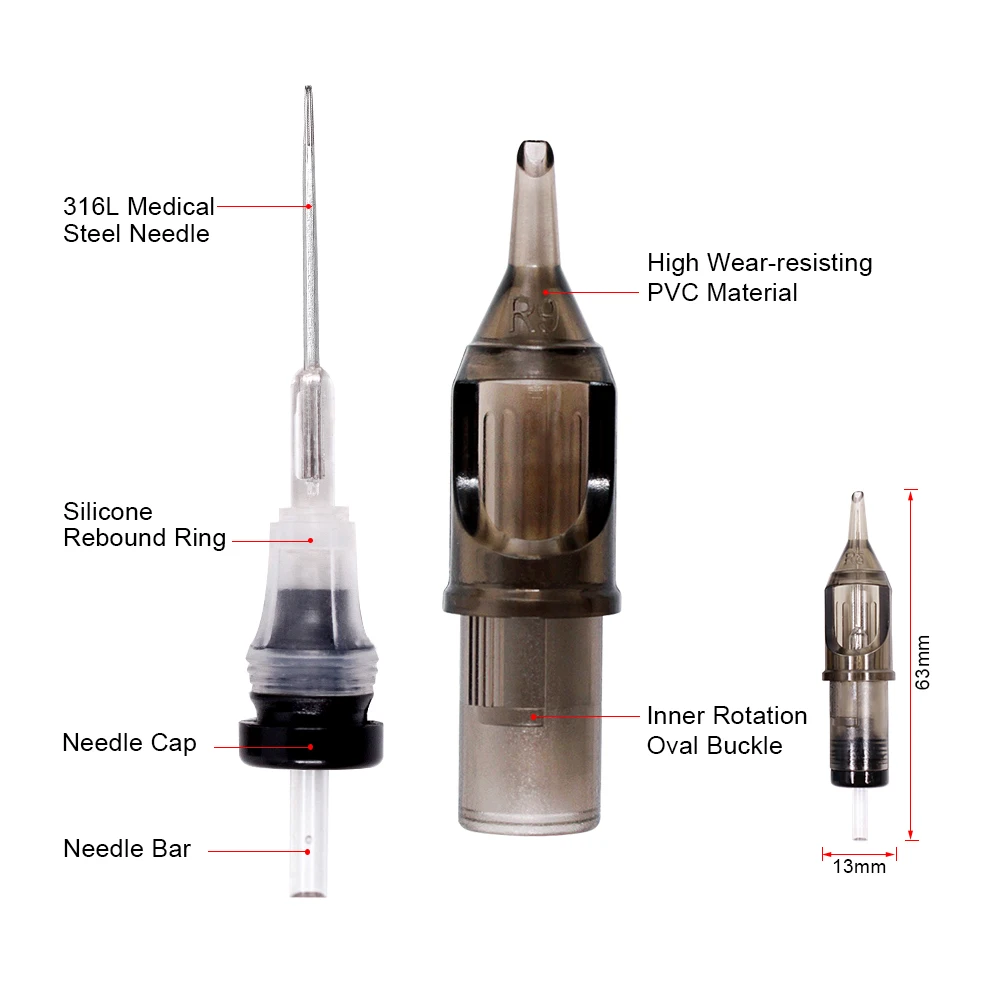 Jarum Tato Campuran Jarum Kartrid Jarum Tato Sekali Pakai Jarum Tato RL RS RM M1 Jarum Tato untuk Mesin Tato Universal
