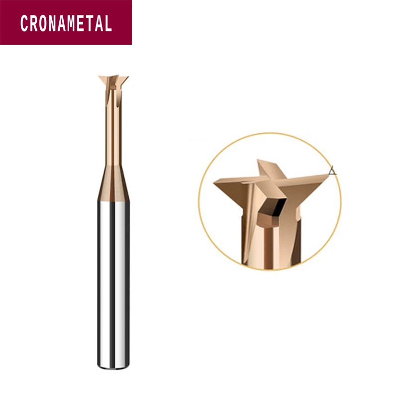 

CRONAMETAL Solid Carbide Tungsten Dovetail Milling Cutter 45° 60° CNC Tool Router Bit End Mill For Steel