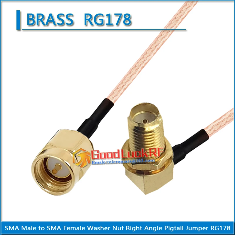 

SMA Male to SMA Female Washer O-ring Bulkhead Panel Mount Nut 90 Degree plug Pigtail Jumper RG178 rg178 extend Cable Coaxial