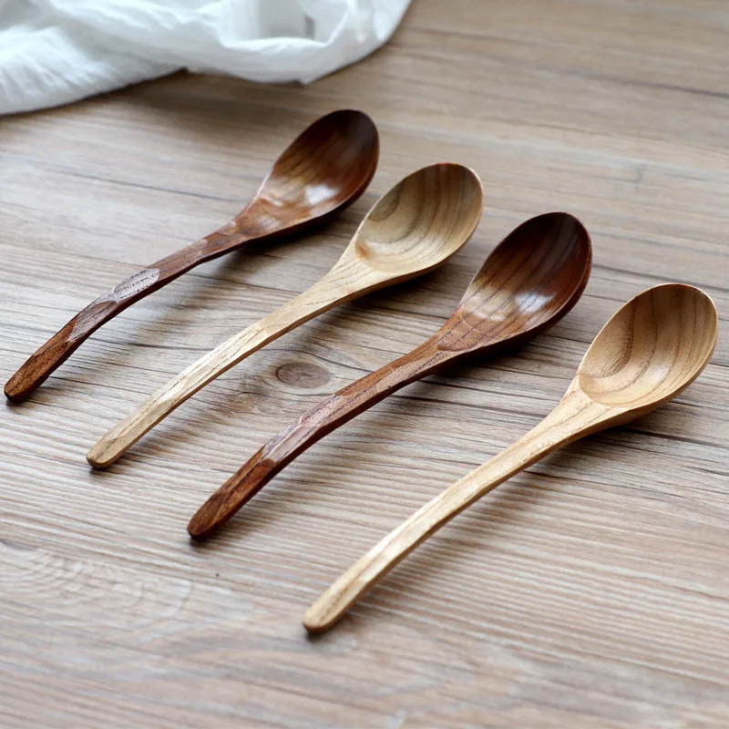 Wooden Spoon Kitchen Cooking Utensil Tool Soup Teaspoon Dessert Ladle Catering For Kicthen