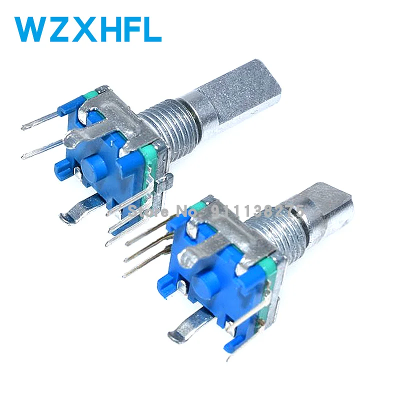 5PCS/LOT 20 Position 360 Degree Rotary Encoder EC11 w Push Button 5Pin Handle Long 15/20MM With A Built In Push Button Switch 5