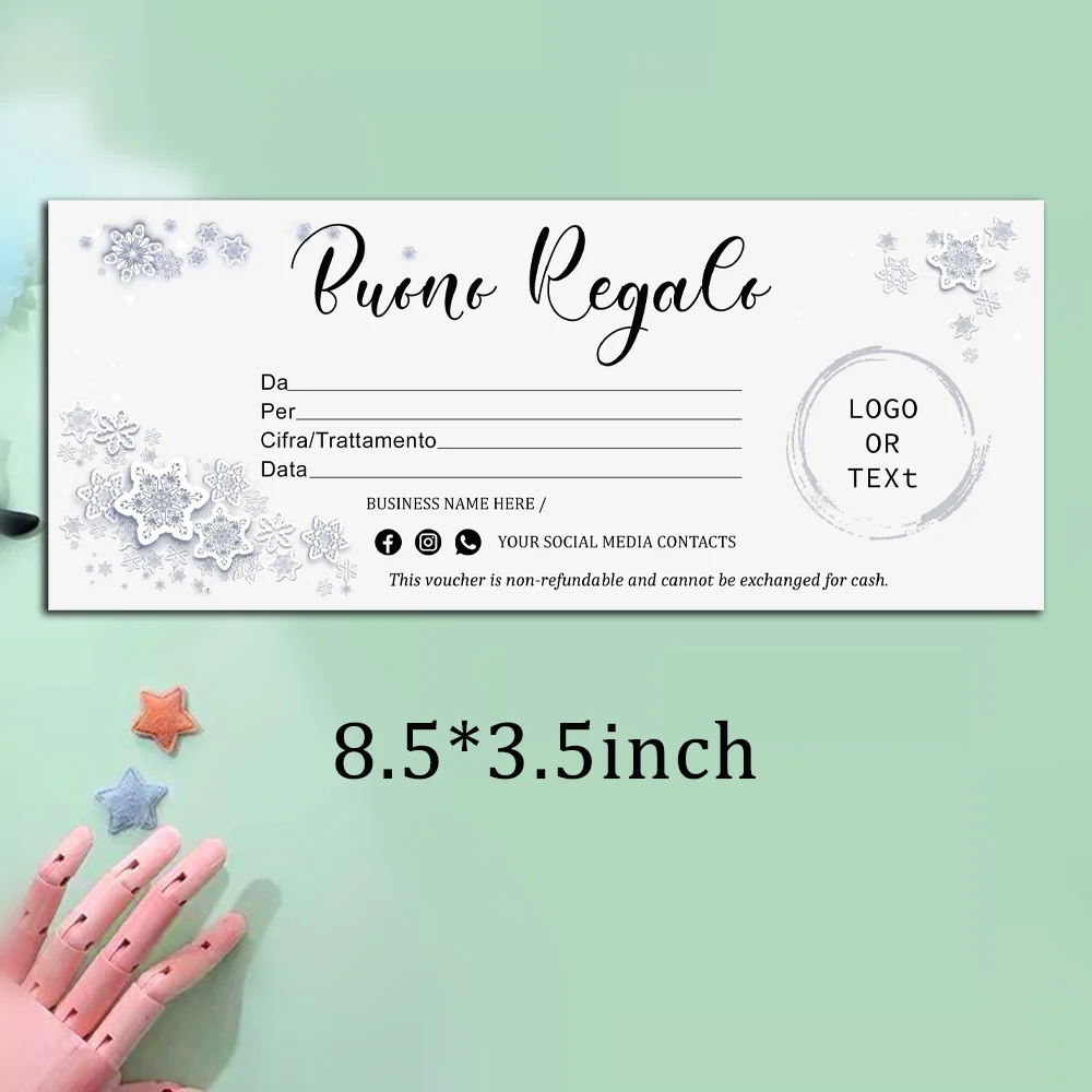 

Christmas Gift Certificate Template, Holiday Gift, Snowflake Voucher, A Gift for You