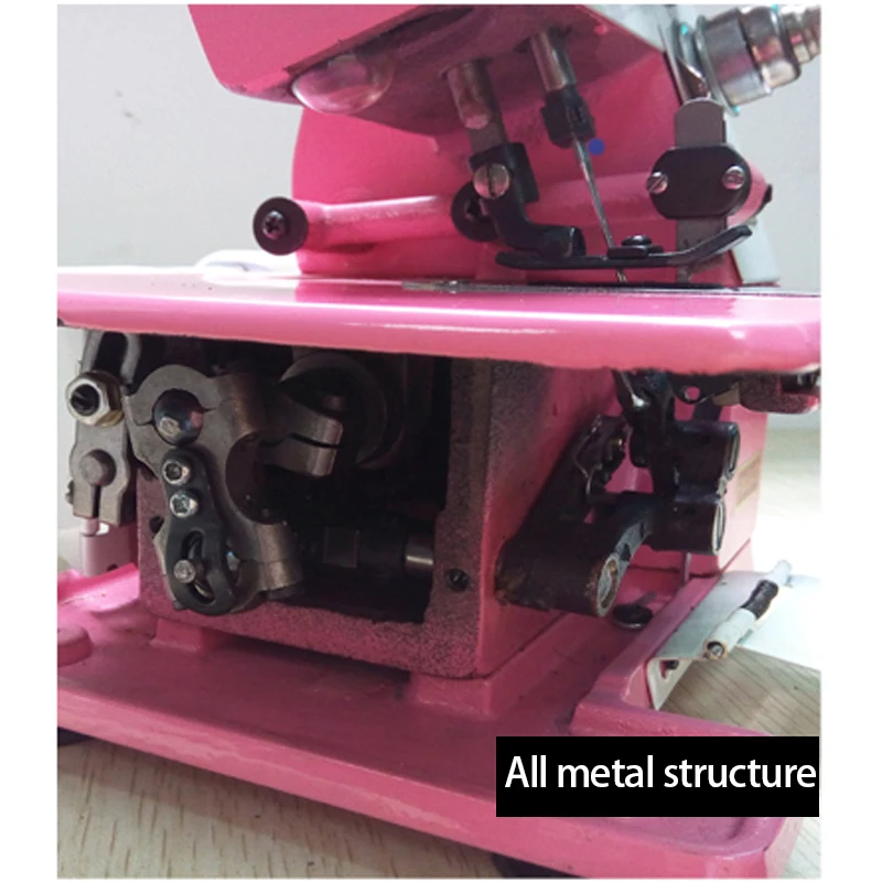 

Бытовая маленькая швейная машина с четырьмя нитками и лампой, оверлок, электрическая настольная швейная машина, домашнее шитье, сделай сам