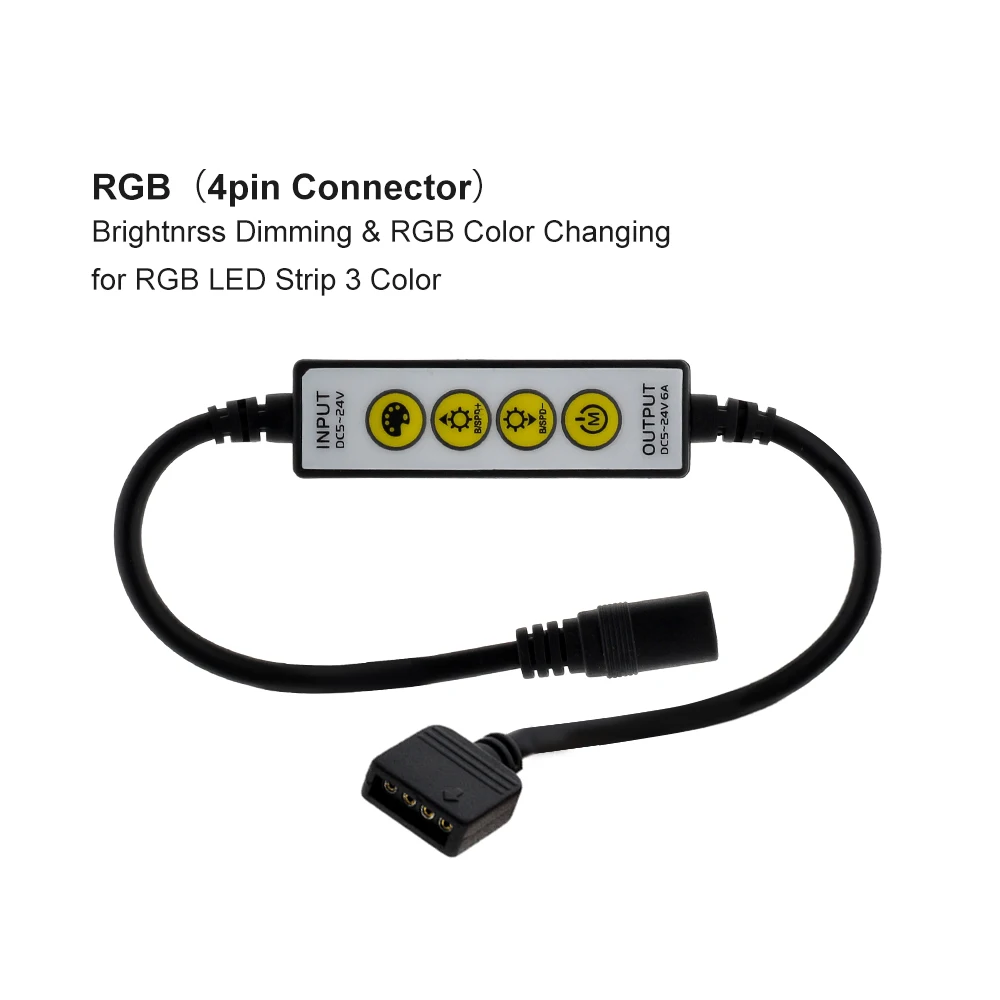 New Arrival LED Strip 4Key Controller for Single Color / Double White / RGB / RGBW / RGB+CCT LED Strip Control.
