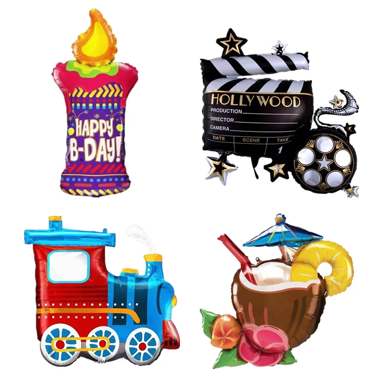 New candle locomotive camera aluminum film balloon beach party Hawaii juice friends party decoration balloons baby show birthday