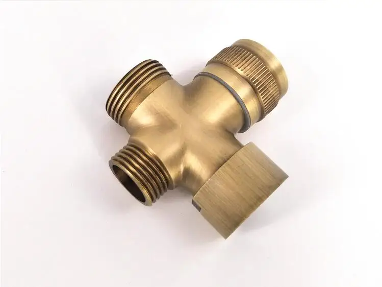 Bathroom Brass Diverter Valve 3 Way BSP 1/2' 3/4' 4/4/4 4/4/6 4/6/6 Shower Tee Adapter Adjustable Shower Head Faucet