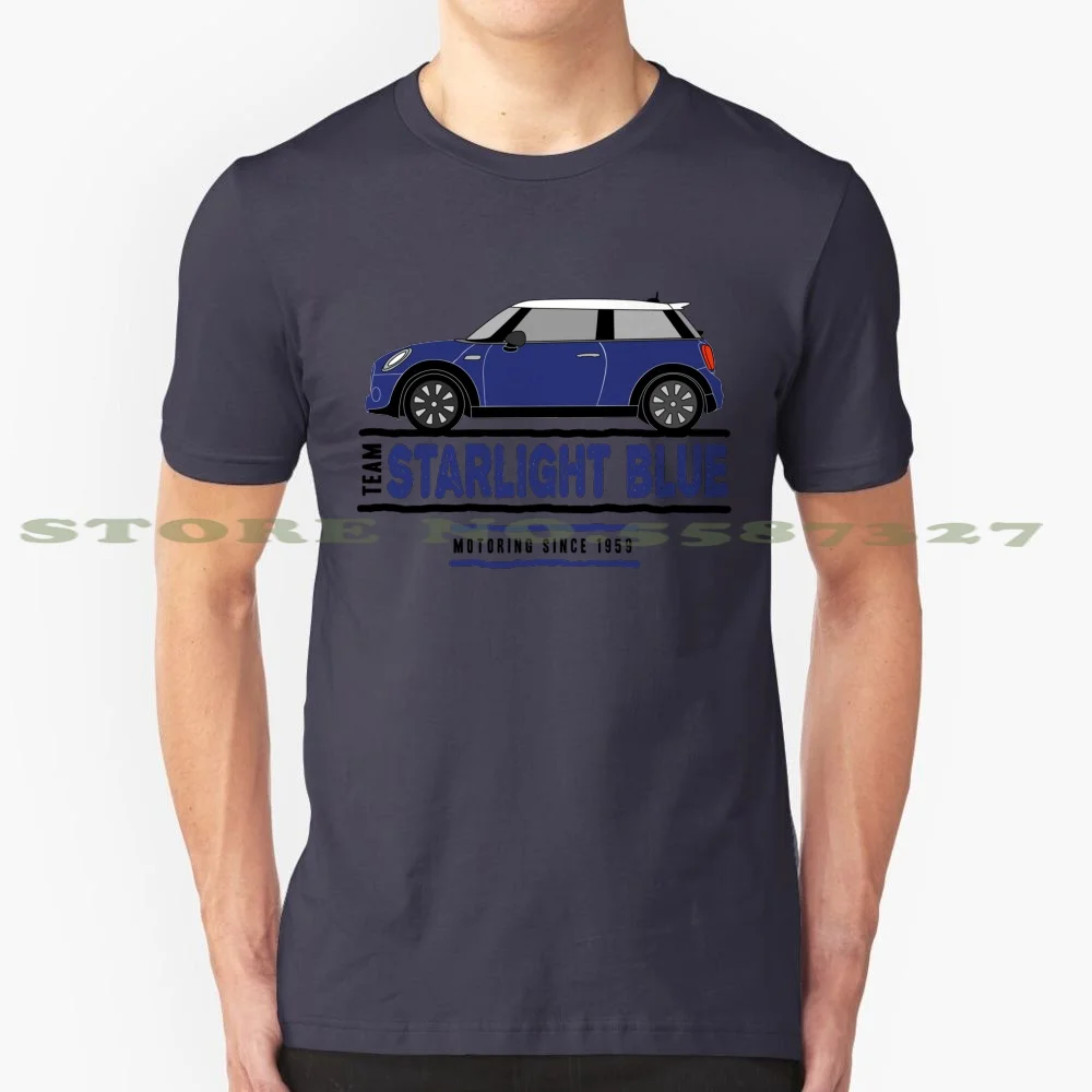 F56 Mini Team Starlight Blue 100% Cotton T-Shirt F56 Mini Cooper Starlight Blue Racing Motoring R56