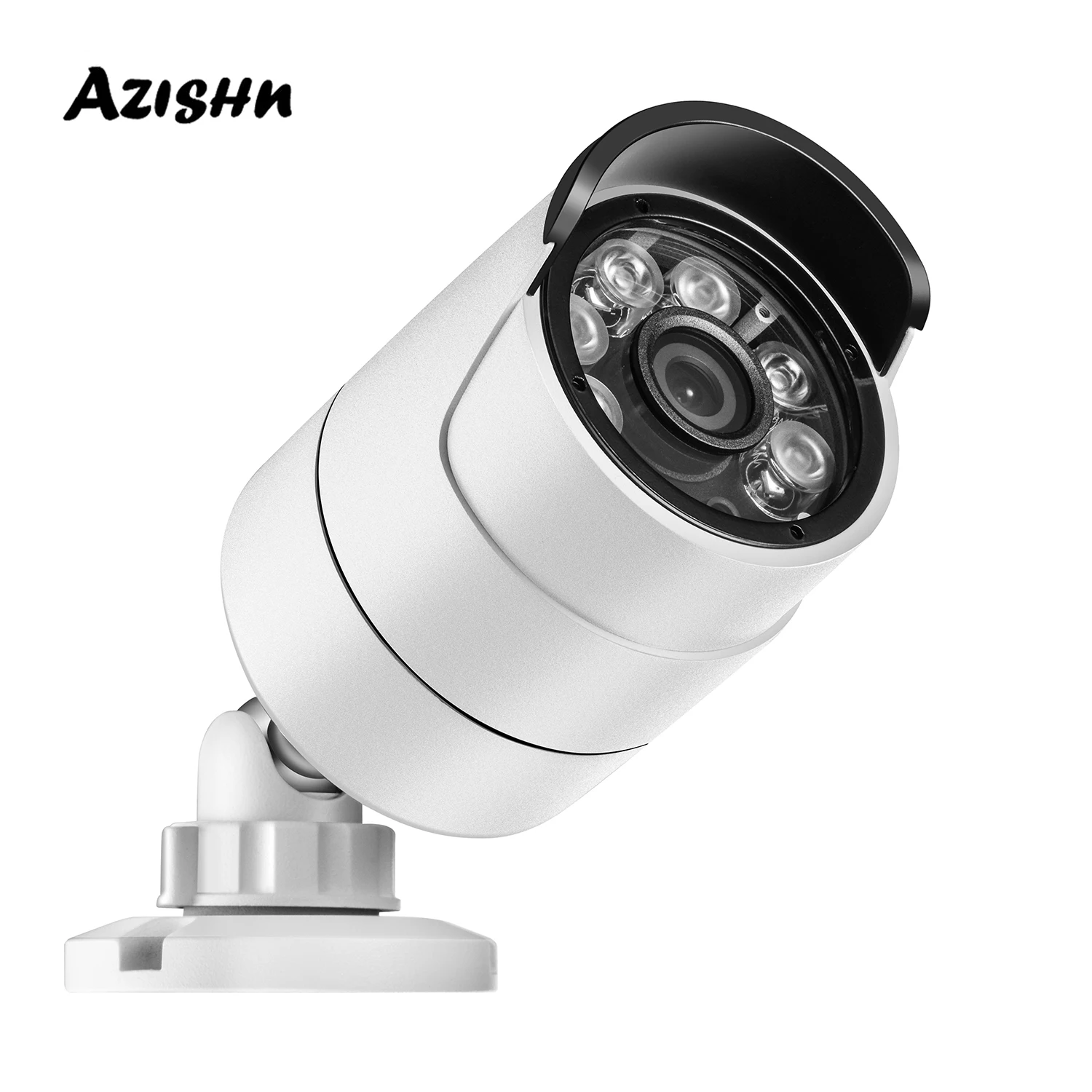 AZISHN H.265+ POE IP Camera 8MP 3840*2160 Face Detection Outdoor Waterproof Night Vision Camera Featured with Motion Detection