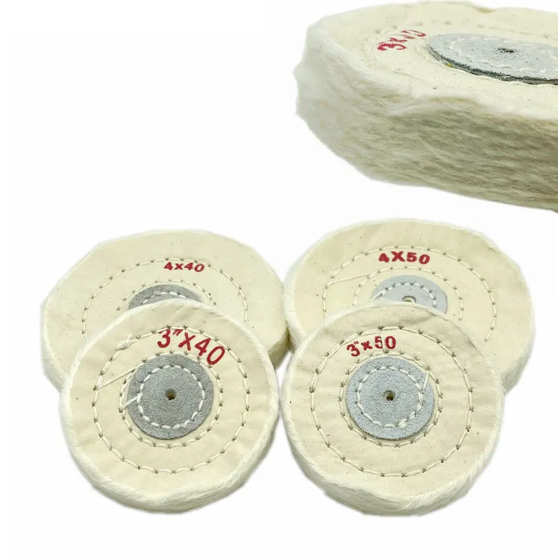 

Cotton Polishing Wheel Cloth Buffing Wheel Arbor Buffer Mirror Polish White Round Wheel 50/40 layers Abrasive Tools