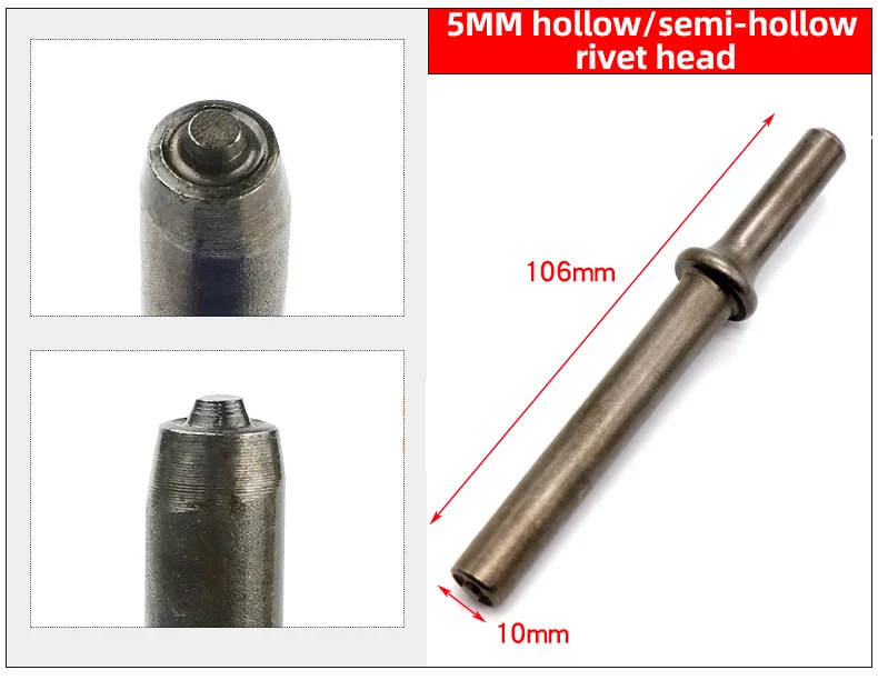 HIFESON 2/3/4/5/6/8MM Pneumatic Rivet Head Semi-Hollow Solid Rivet Head Pneumatic Hammer Traffic Advertising Sign Rivet Head