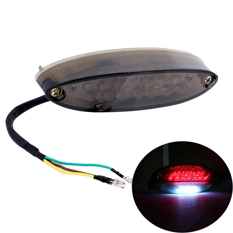 

Smoke Motorcycle Tail Light LED Brake Cafe Racer Lamp for Honda Yamaha YFM YFZ WR XT Bobber Chopper Cruiser Bikes Universal
