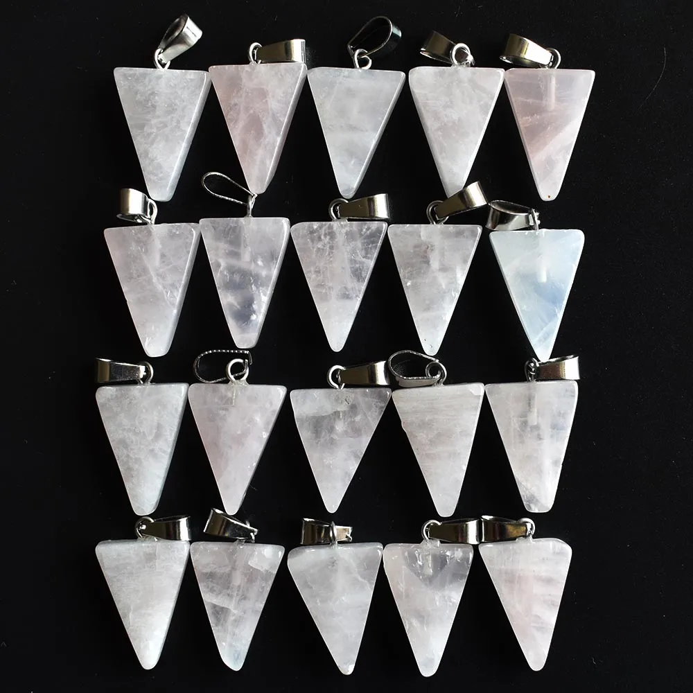

Wholesale 50pcs/lot 2020 fashion high quality natural stone triangle shape charms pendants fit necklace making free shipping