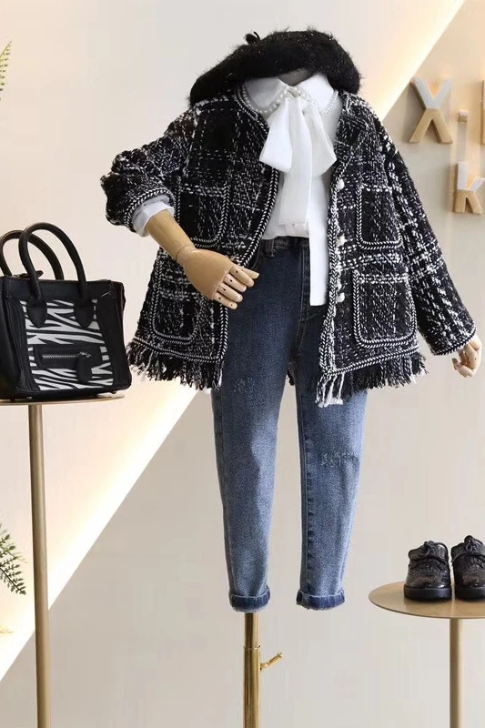 Outerwear Coat Jacket O-neck Collar Single Breasted Solid Regular Cotton New Fashion Simple Cute Cool Spring Autumn Girls