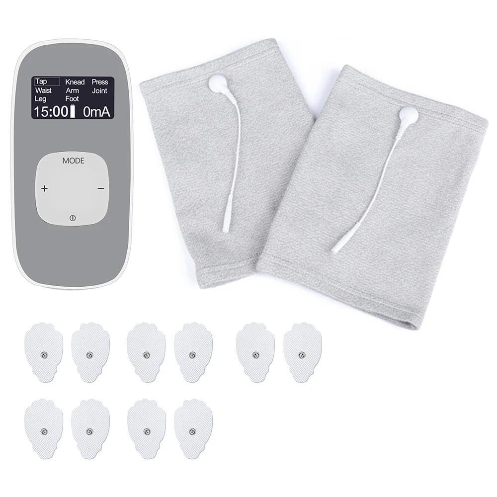 TENS Machine Digital Massager With 5 Pairs TENS Electrode Pads and Massage Kneepads Stimulator Acupuncture For Physical Therapy