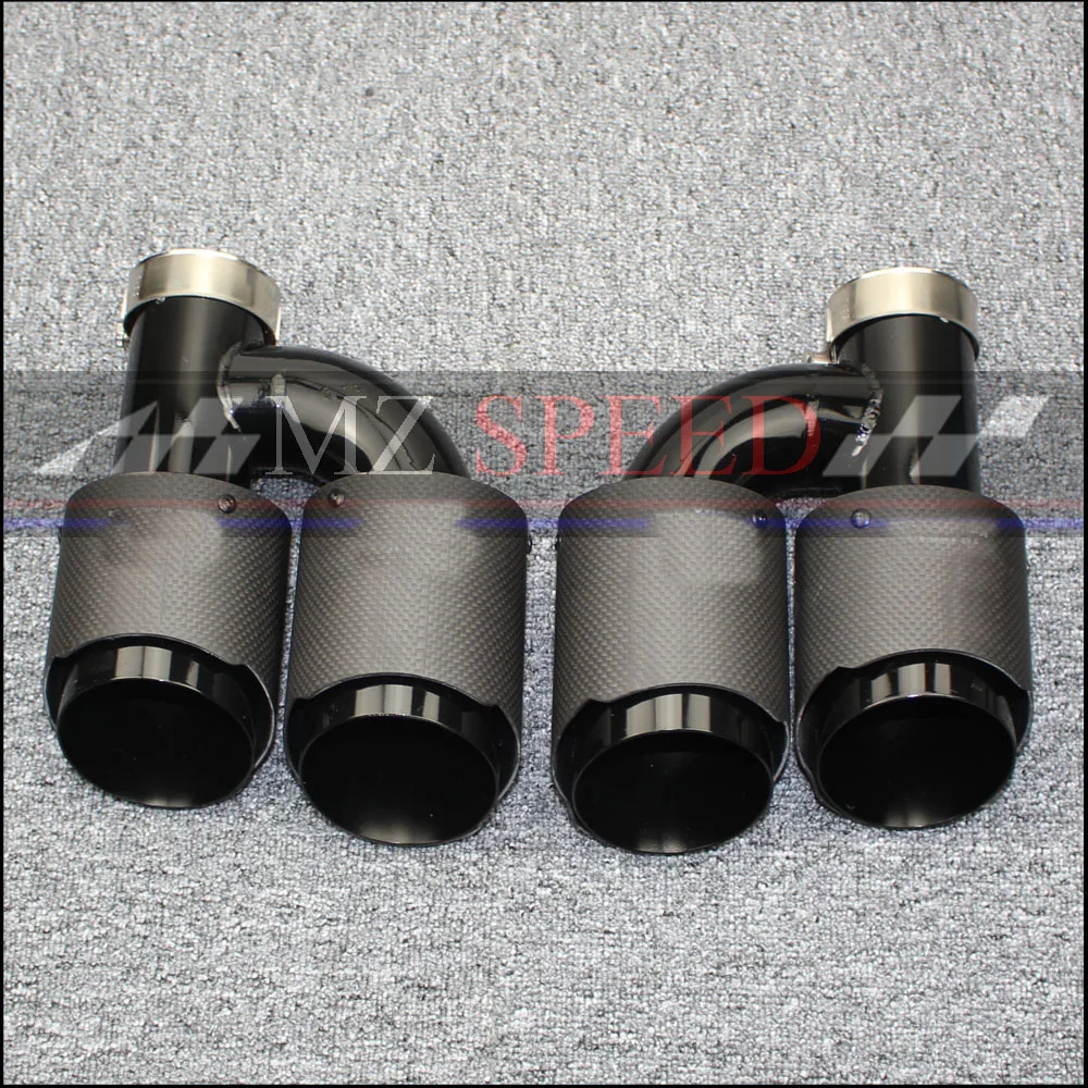 1 pair Car exhaust pipe H Model A.K Carbon Exhausts Dual End Tips for BMW BENZ AUDI VW Exhaust Dual Muffler Pipes Tail Tips