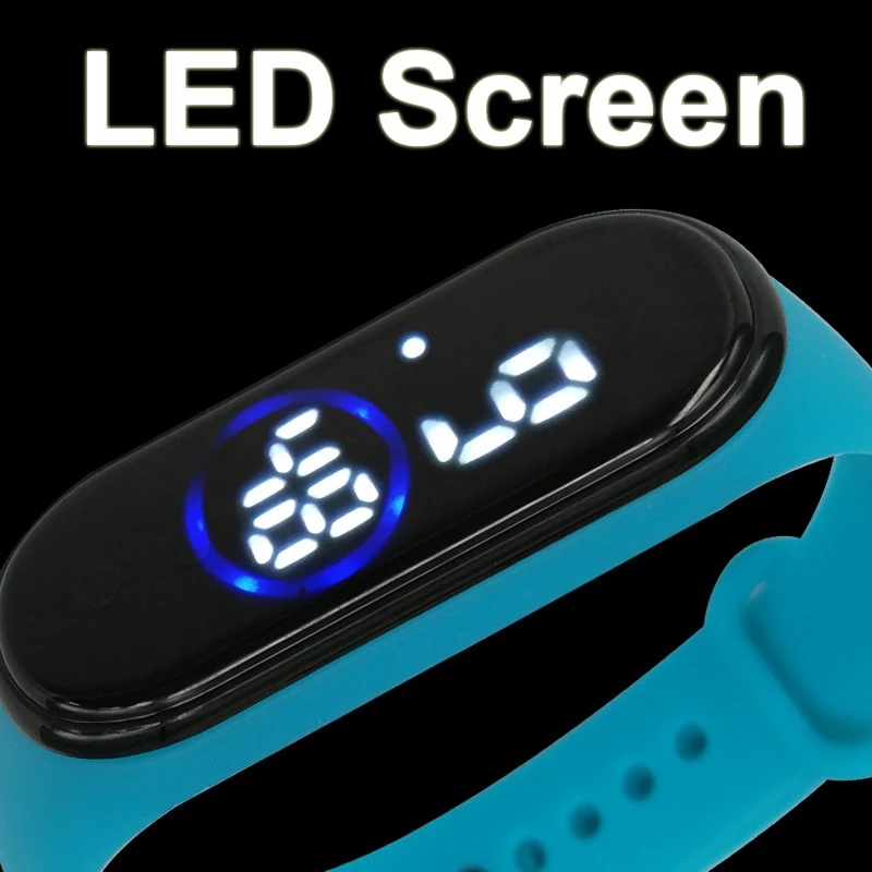 Reloj deportivo para niños y niñas, pulsera Digital Led ultraligera con correa de silicona, resistente al agua, Unisex