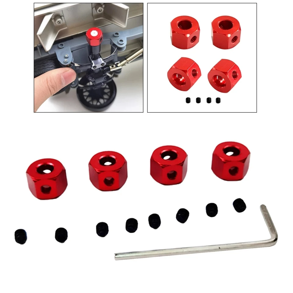 Adattatore per mozzo esagonale ruota da 5 mm a 12 mm in lega di alluminio per parti di aggiornamento per auto camion WPL MN RC