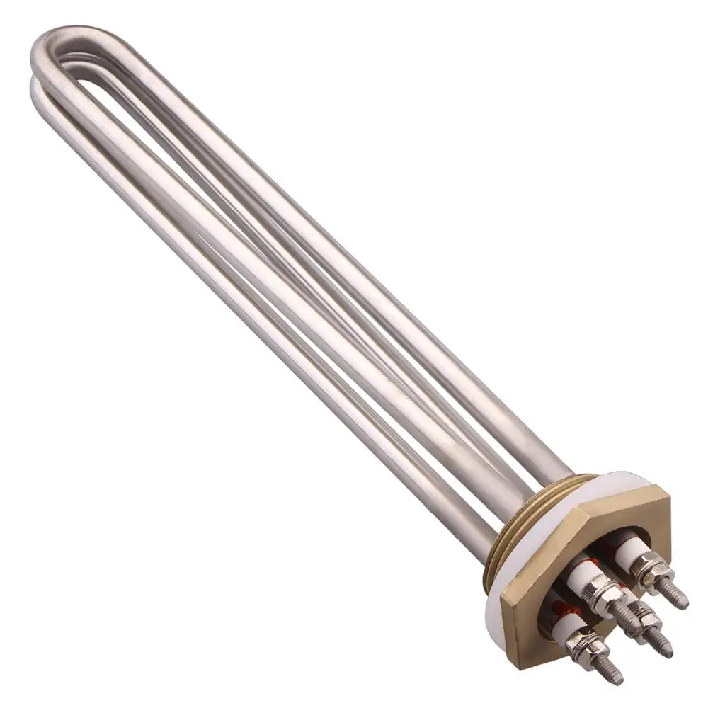 DN32 dernord ส่วนประกอบทำน้ำร้อนแบบรวม24V 900W และหน้าแปลนทองเหลือง OD42MM 3KW 230V SUS304ไฟฟ้า