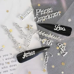 12pcs Metal Constellation Rivet Nail Charms Libra,Leo,Cancer,Aries,Virgo,Gemini Star Sign Ornaments Stud Nail Accessories Kit 3D