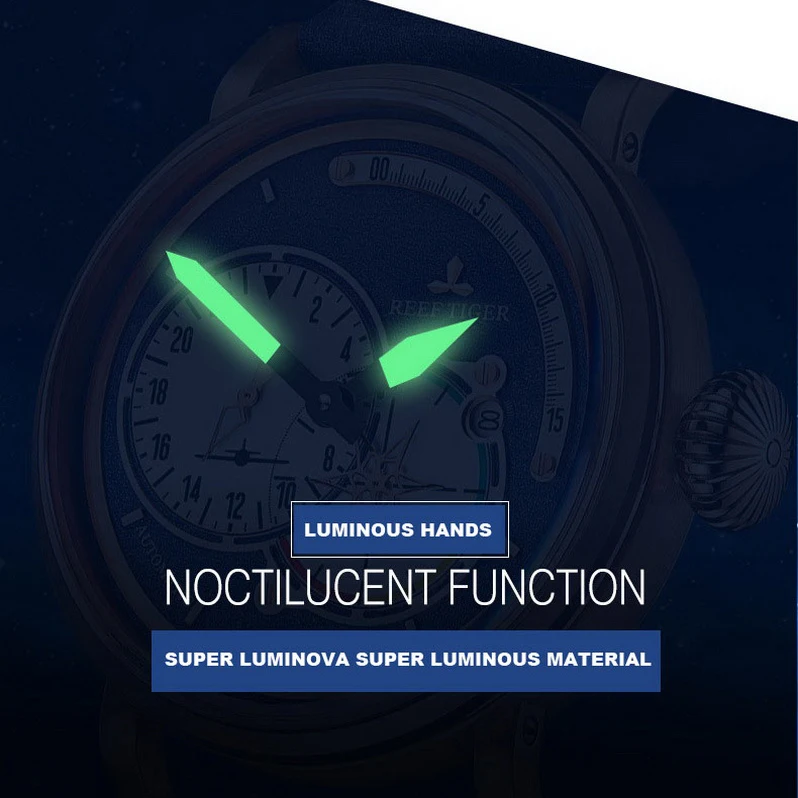 ريف النمر الرجال ساعة أوتوماتيكية 45 مللي متر ساعة اليد الميكانيكية 5ATM مقاوم للماء مضيئة الياقوت مرآة ستار الطلب الثاني 24 ساعة