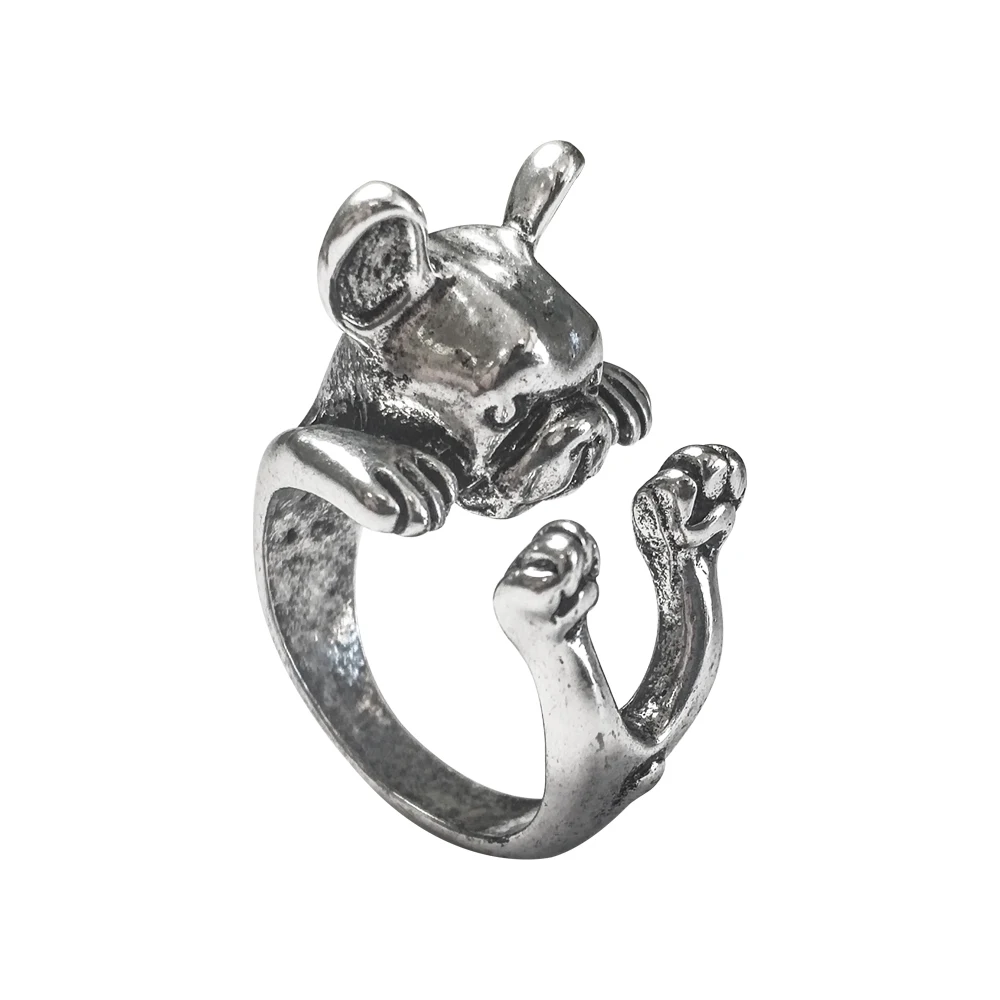 french bulldog Ring free size hippie animal bulldog Ring jewelry for pet lovers