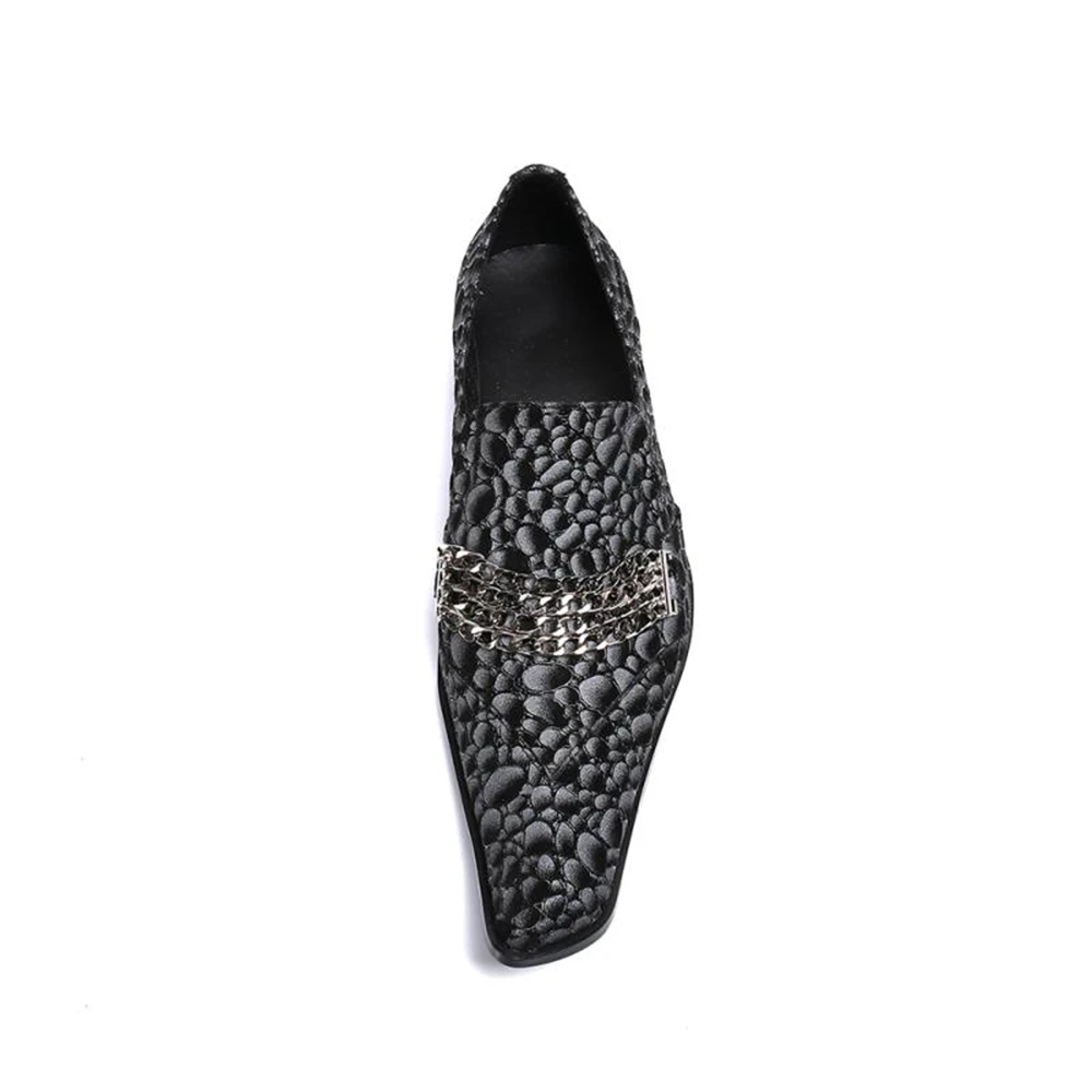 2021 Summer Autumn Dress Leather Shoes Man Pointed Toe Business Python Pattern Slip-on 