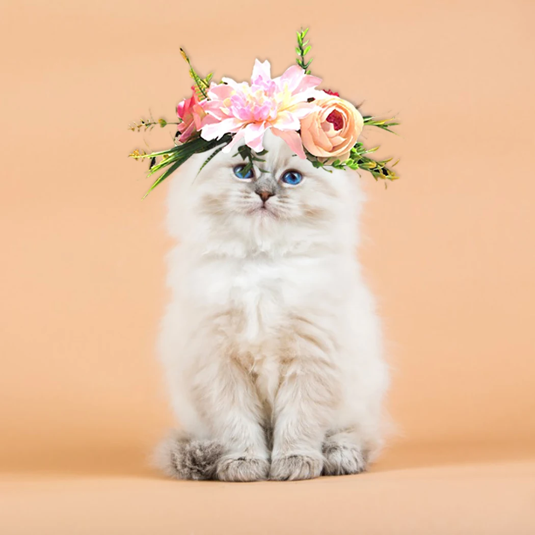 Pet Headband Creative Artificial Decorative Lovely Flower Headband Pet Headwear Cat Dog Clothing Accessories Pet Supplies