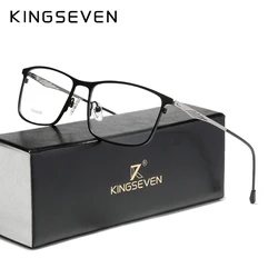 KINGSEVEN Titanium Alloy Optical Glasses Frame Men 2023 Square Myopia Prescription Eye Protection Glasses Male Metal Eyewear