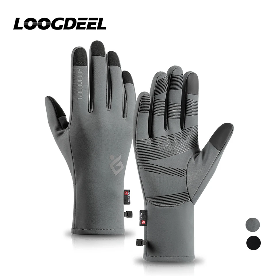 Guanti da corsa LOOGDEEL donna uomo Outdoor Touch Screen antiscivolo guanti da calore antivento guanti da sci da ciclismo impermeabili