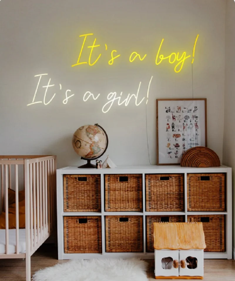 

Custom It's a Boy It's a girl Led Neon Sign Light Decor Indoor Wall Hanging for Kids Gift Birthday Home Room Bedroom Decoration