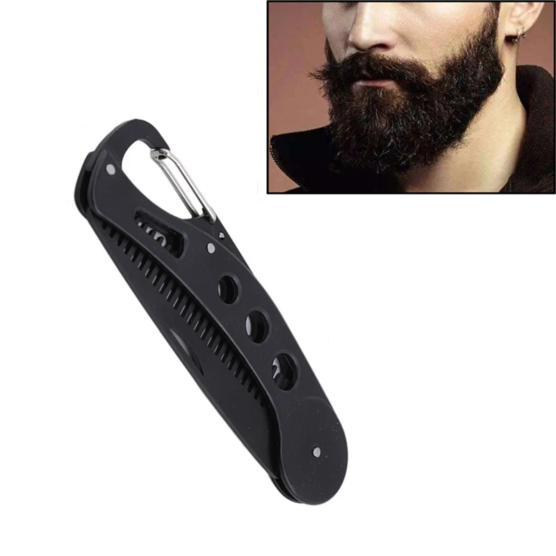 Mens Womens Beauty Handmade Folding Pocket Clip Hair Moustache Beard Comb Male Mustache Shaving Comb High Quality