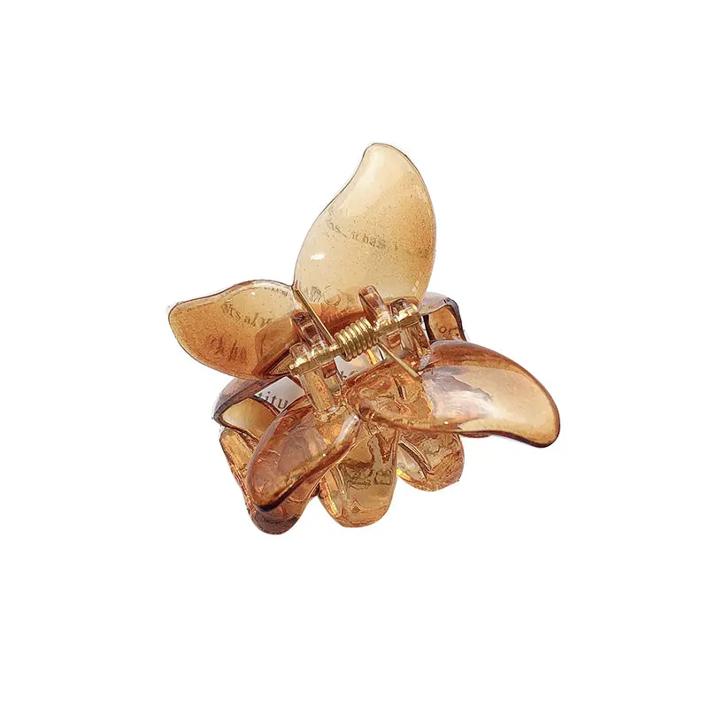 Jepit Rambut Resin Mini Jepit Rambut Bentuk Kupu-kupu Stereoskopik Jepit Rambut Transparan Warna Solid Jepit Rambut Gaya Kepiting Jepit Rambut Perempuan