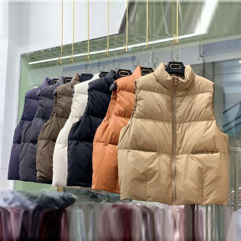 2022 Autumn Duck Down Vest Women Ultra Light Oversize Waistcoat Winter Casual Short Pocket Jacket Slim Parkas