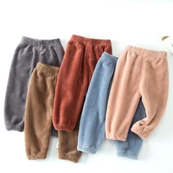 Baby warm and velvet long pants men and  baby thick cotton pants  big pp pants wear autumn and winter