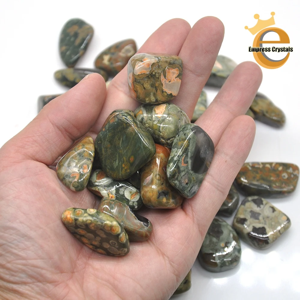 Natural Green Rainforest Jasper Crystal Tumbled Bulk Healing Mineral Specime Gemstones Gem Raw Aquarium Decoration Gift