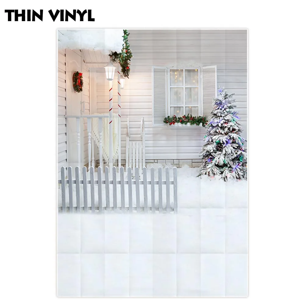 Funnytree backdrop photographic landscape winter Christmas Fence light window tree Photocall Photography Backgrounds photophone