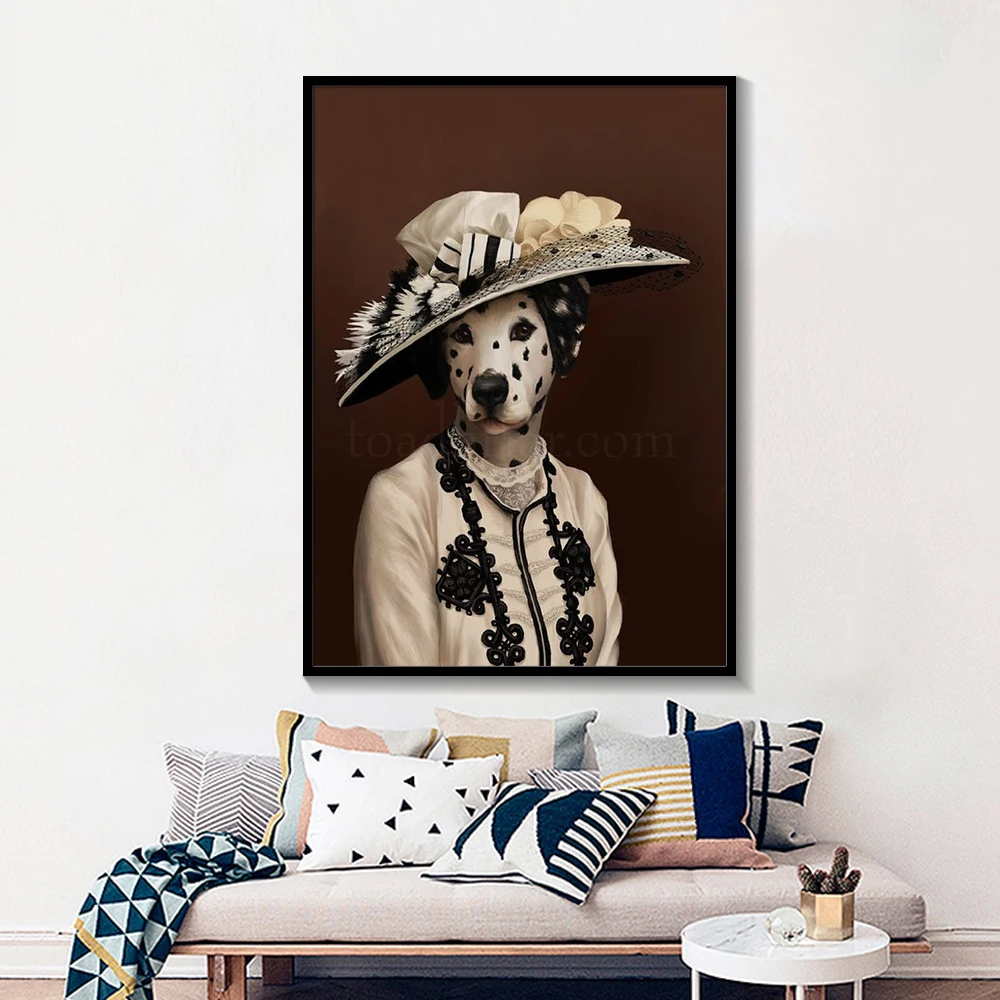 

Custom Classical Pet Dog Wall Art Canvas Painting Restoring ancient ways Animal Posters Prints Living Room Pictures Unframed